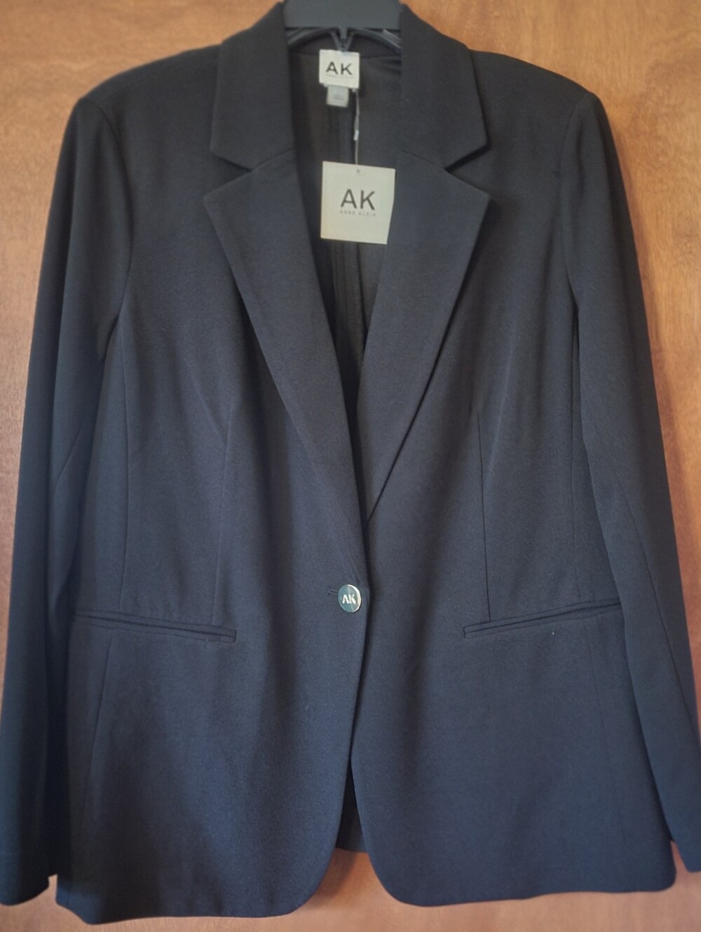 Anne Klein Black Single-Button Tailored Blazer Sz Large NWT